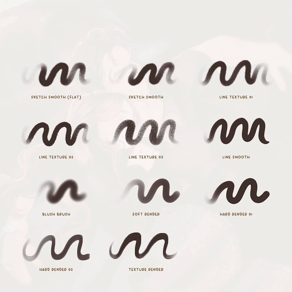 10支日常全能手绘笔刷(Procreate+PS+CSP)